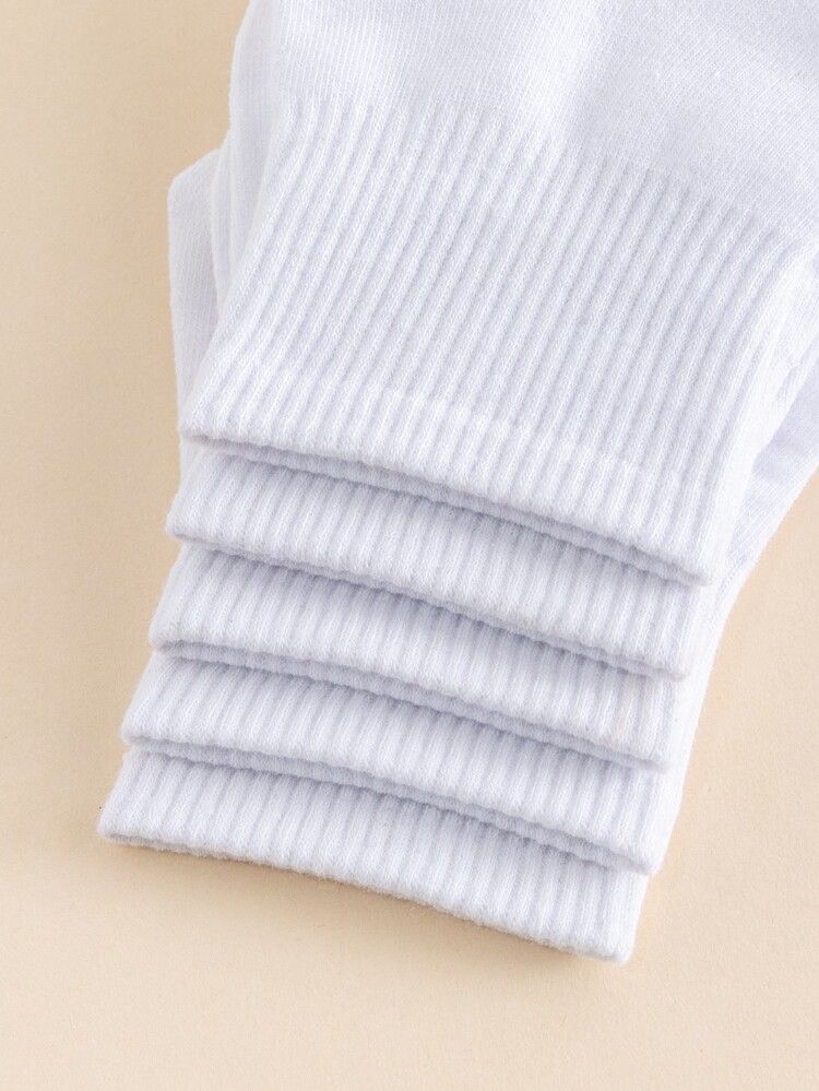 5pairs Simple Solid Socks | SHEIN