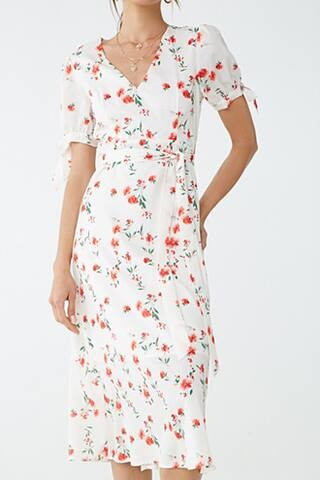 Satin Floral Midi Dress | Forever 21 (US)