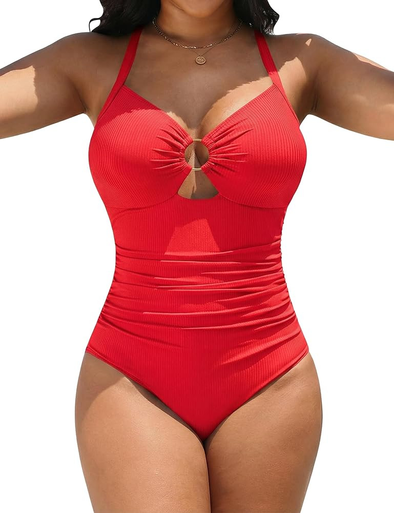 Blooming Jelly Womens Tummy Control Swimsuits Cute One Piece Bathing Suit Flattering Full Coverag... | Amazon (US)