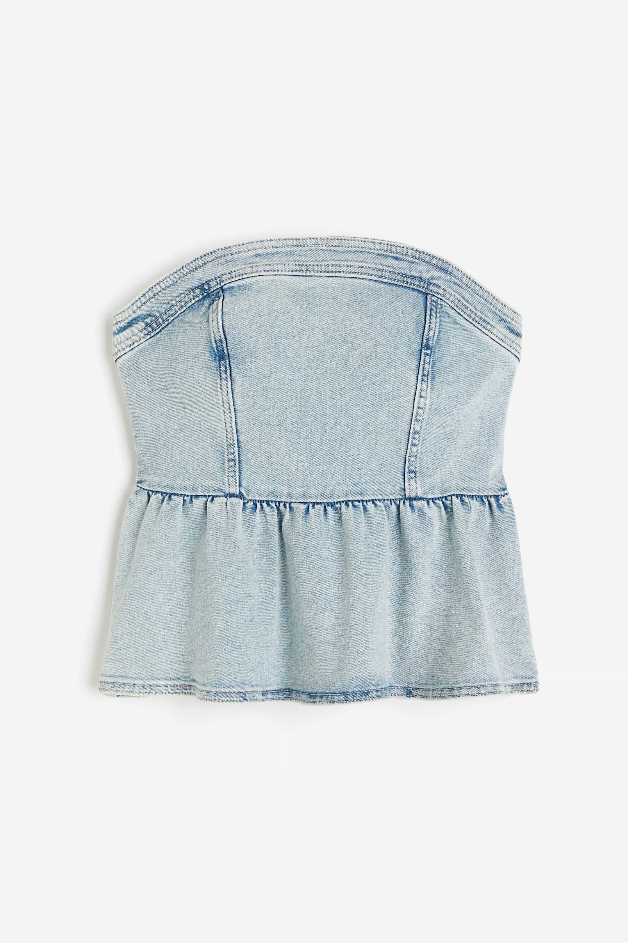 Denim bustiertop met peplum | H&M (DE, AT, CH, NL, FI)