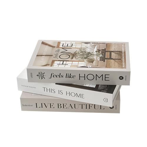 ifreeside Set of 3 Beautiful Decorative Books Home Decor Coffee Table Books Storage Box(3-Home) | Amazon (US)