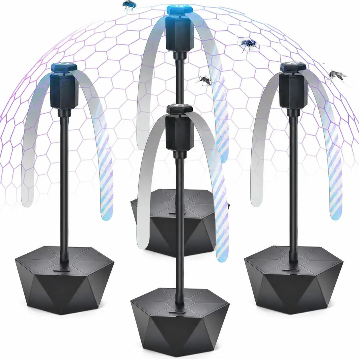 Justincity Fly Bug Fan for Food Table Top Fly Control Spinner Keeps Flies Away from Patio Picnic Party Restaurant Kitchen Camping BBQ Silent Safe | Lowe's