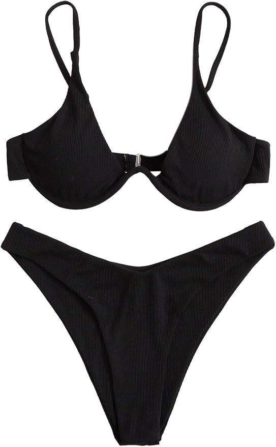 Amazon.com: Verdusa Women's 2 Piece Triangle Bikini High Cut Bathing Suit Swimsuit : Clothing, Sh... | Amazon (US)