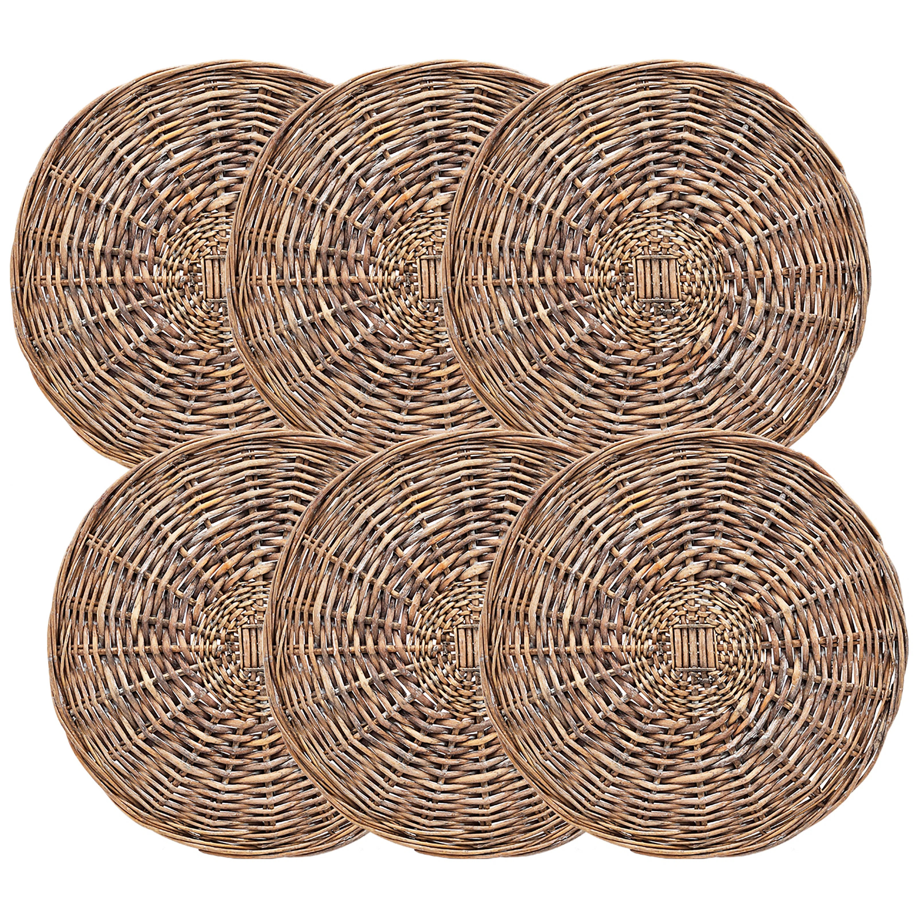 Willow Weave Placemat - Set of 6 - 14" - Brown | Wayfair North America