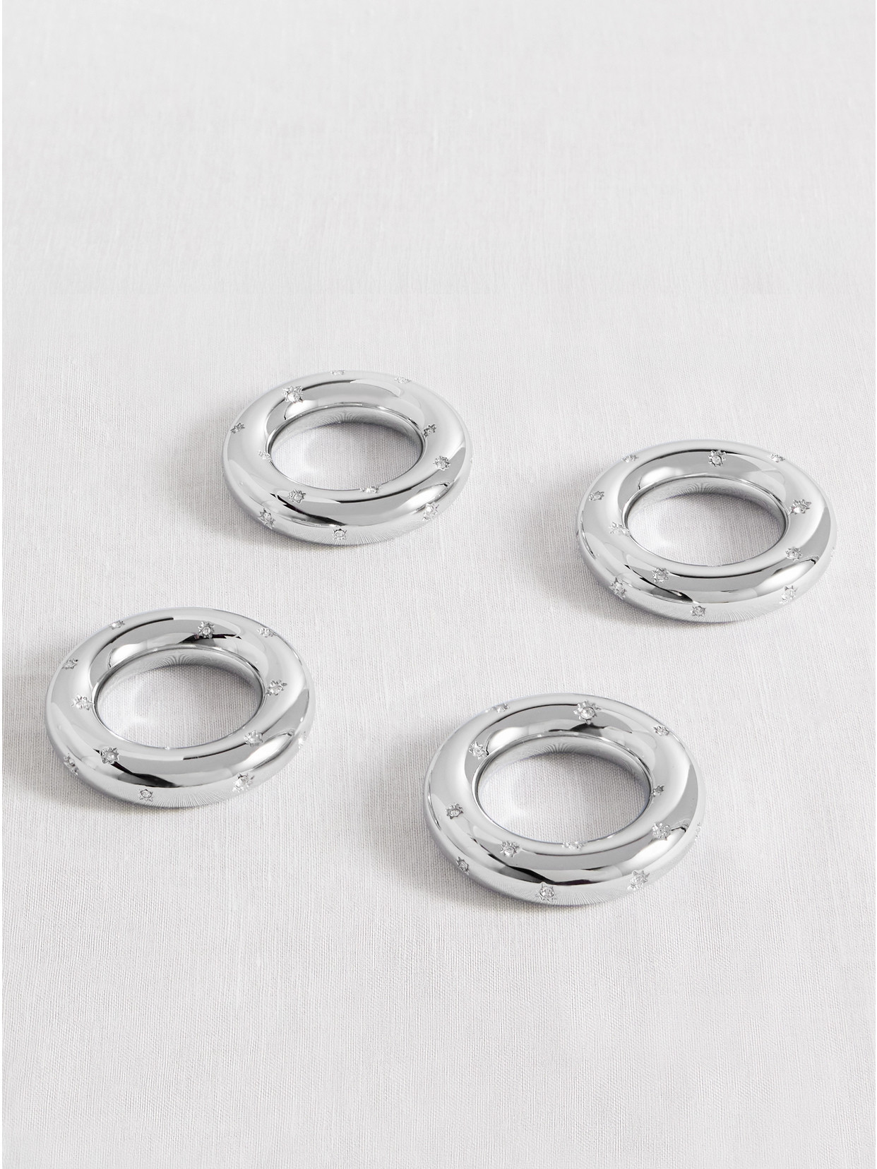 L'Objet - Set Of Four Swarovski Crystal-embellished Platinum-plated Napkin Rings - One size | NET-A-PORTER APAC
