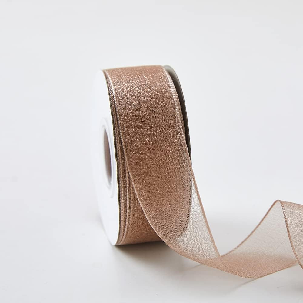 JingleStar Decorative Accessories 1 Inch Sheer Chiffon Ribbon Perfect for Crafts Hair Bows Gift W... | Amazon (US)