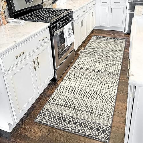 Nailttos Moroccan Washable Runner Rug, 2x6 Ultra Soft Non-Slip Vintage Boho Hallway Kitchen Runner Rug Floor Carpet for Bedroom Bathroom Laundry Living Room | Amazon (US)