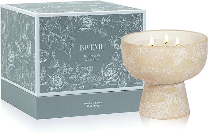 Mother's Day 3 Wick Ceramic Refillable Candle - Renew - Ivy & Rose | Amazon (US)