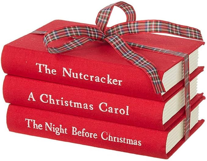 RAZ Imports Nutcracker Traditions 8" Red Stacked Christmas Books | Amazon (US)