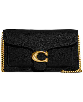 Polished Pebble Leather Tabby Chain Clutch | Macy's Canada