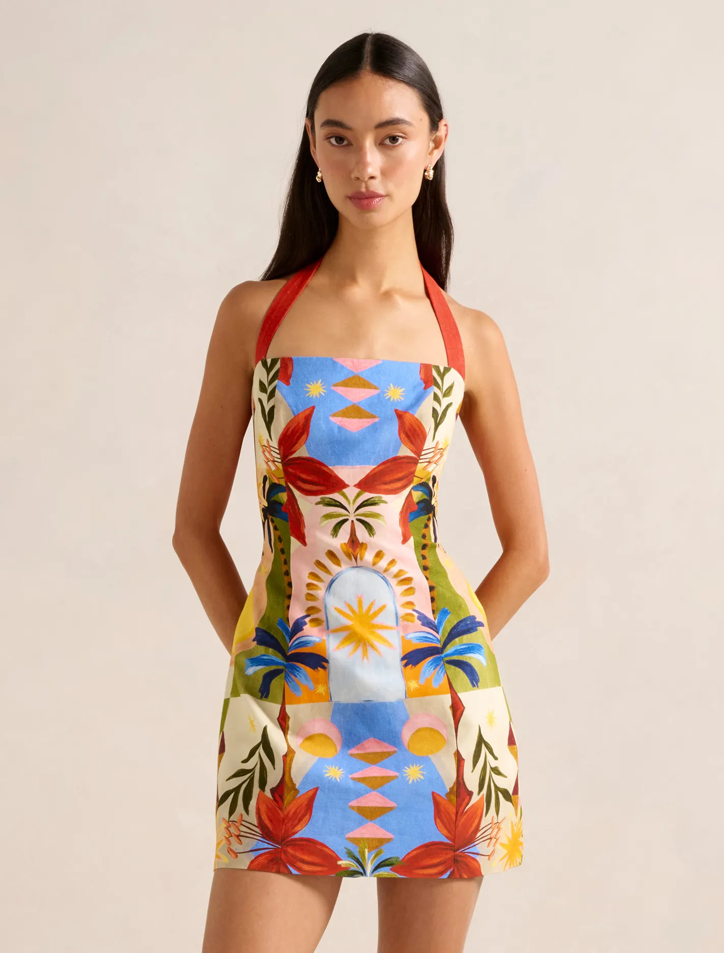 Keely Halter-Neck Linen Mini Dress | Ever New (CA)