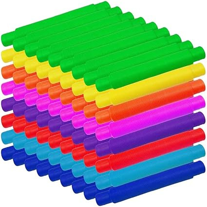 48 Pcs Pop Tubes Party Favor for Kids, Pop Tubes Fidget Toys for Easter Basket Goodie Bag Stuffer... | Amazon (US)