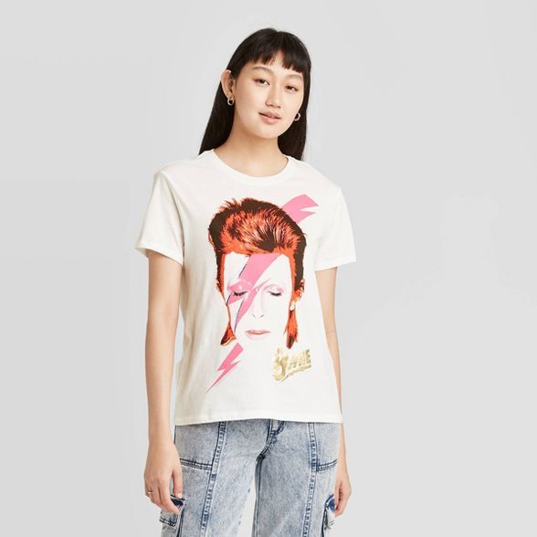 Women's David Bowie Short Sleeve Graphic T-Shirt - Cream | Target