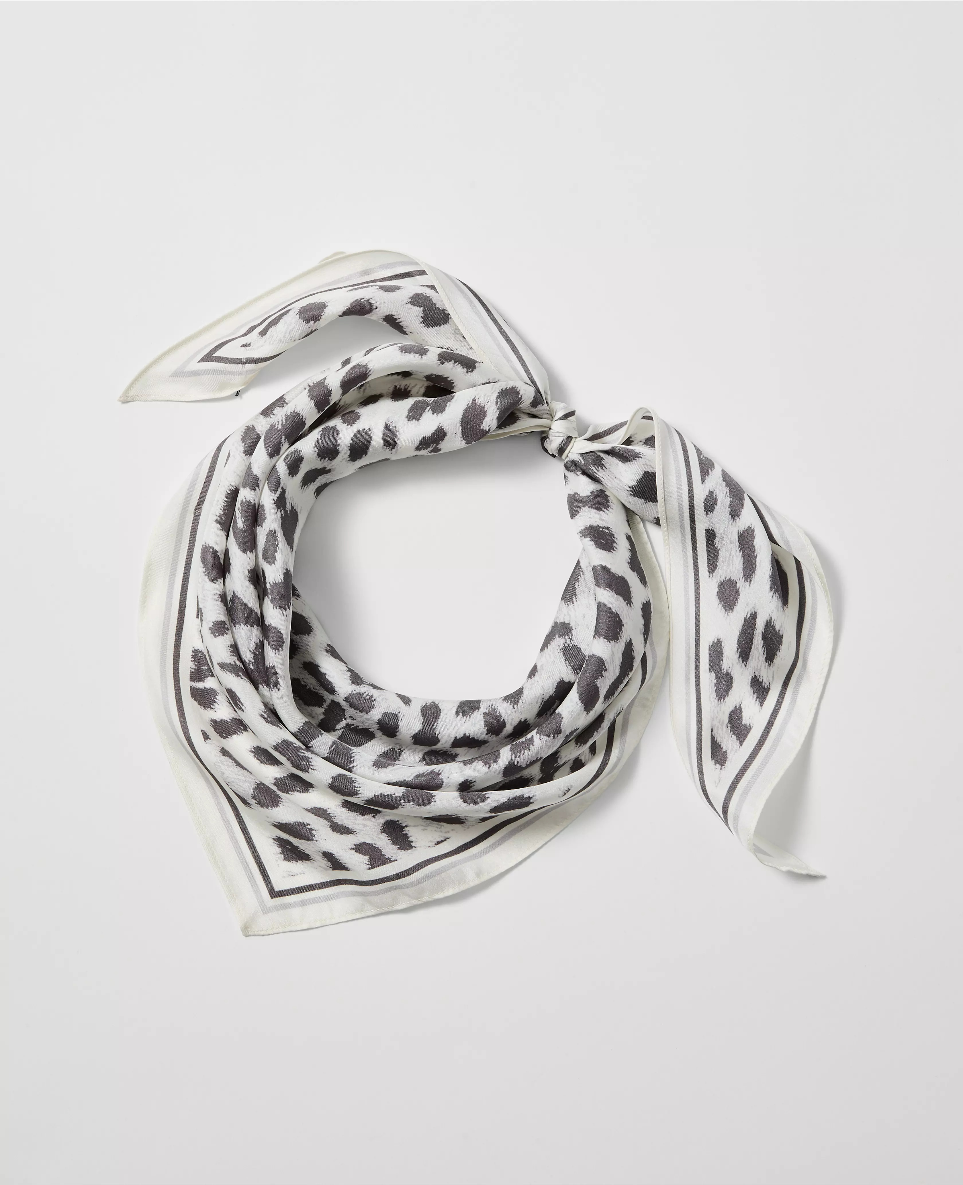 Animal Print Triangle Silk Scarf | Ann Taylor
