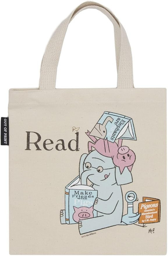 Out of Print Elephant and Piggie Read Kid's Tote Bag, 10.5 X 10.5 Inches | Amazon (US)