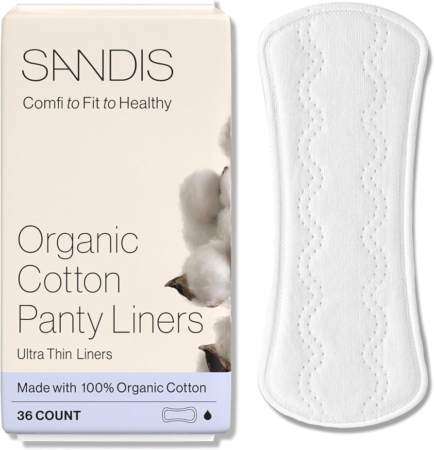 SANDIS Premium 100% Organic Panty Liners - Chemical Free Cotton Ultra Thin Liner for Women | Femi... | Amazon (US)