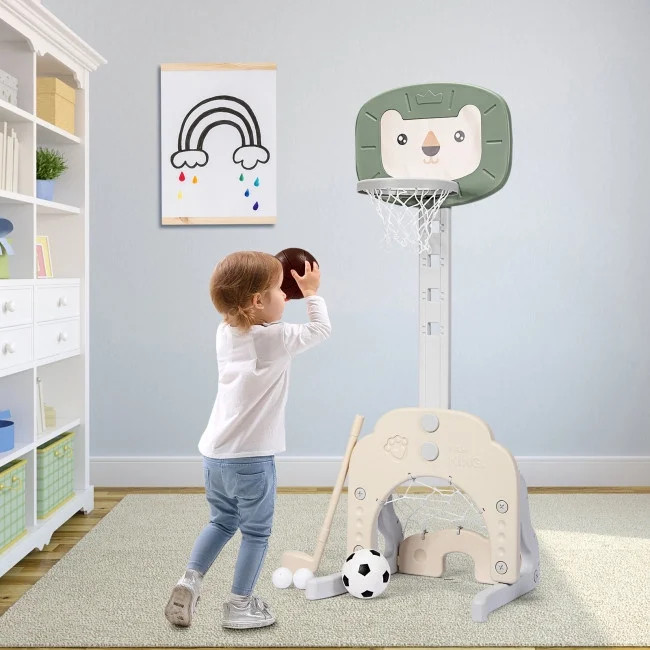 3-in-1 Adjustable Kids Basketball Hoop Sports Set - Walmart.com | Walmart (US)