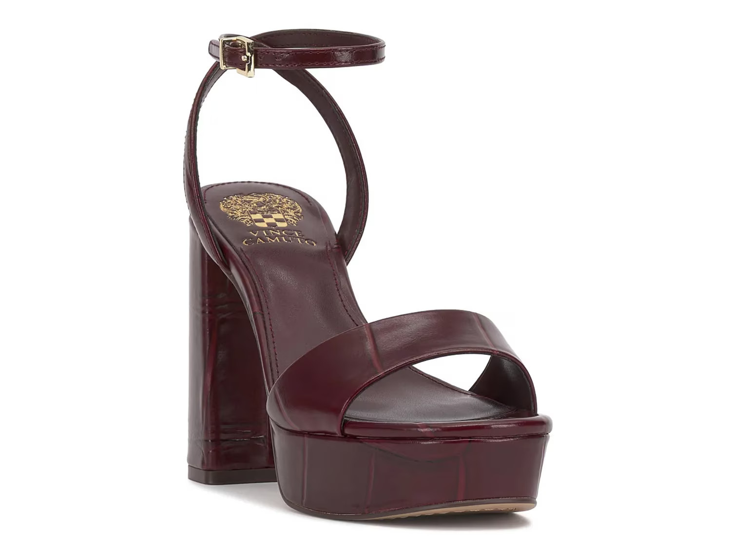 Vince Camuto Pendry Sandal | Women's | PLUM LEATHER | Size 5.5 | Heels | Sandals | Ankle Strap | DSW