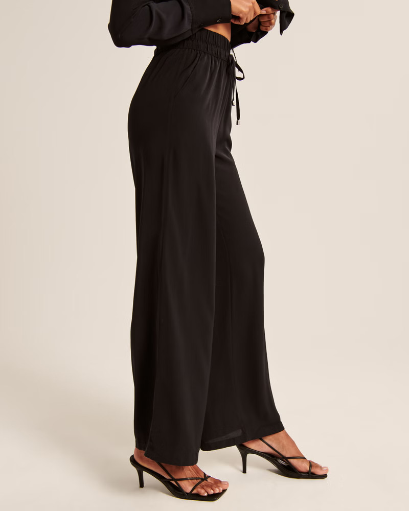 Faux Silk Pull-On Pant | Abercrombie & Fitch (US)