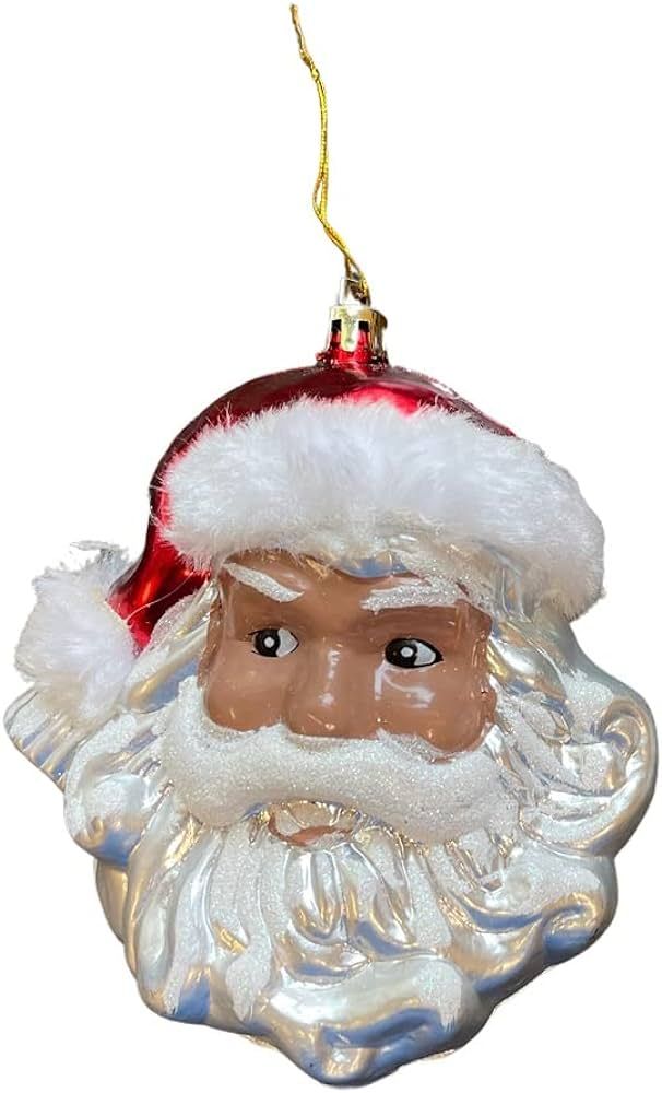 African American Black Santa Claus Head Christmas Ornament 4x4 Inches Design May Vary | Amazon (US)