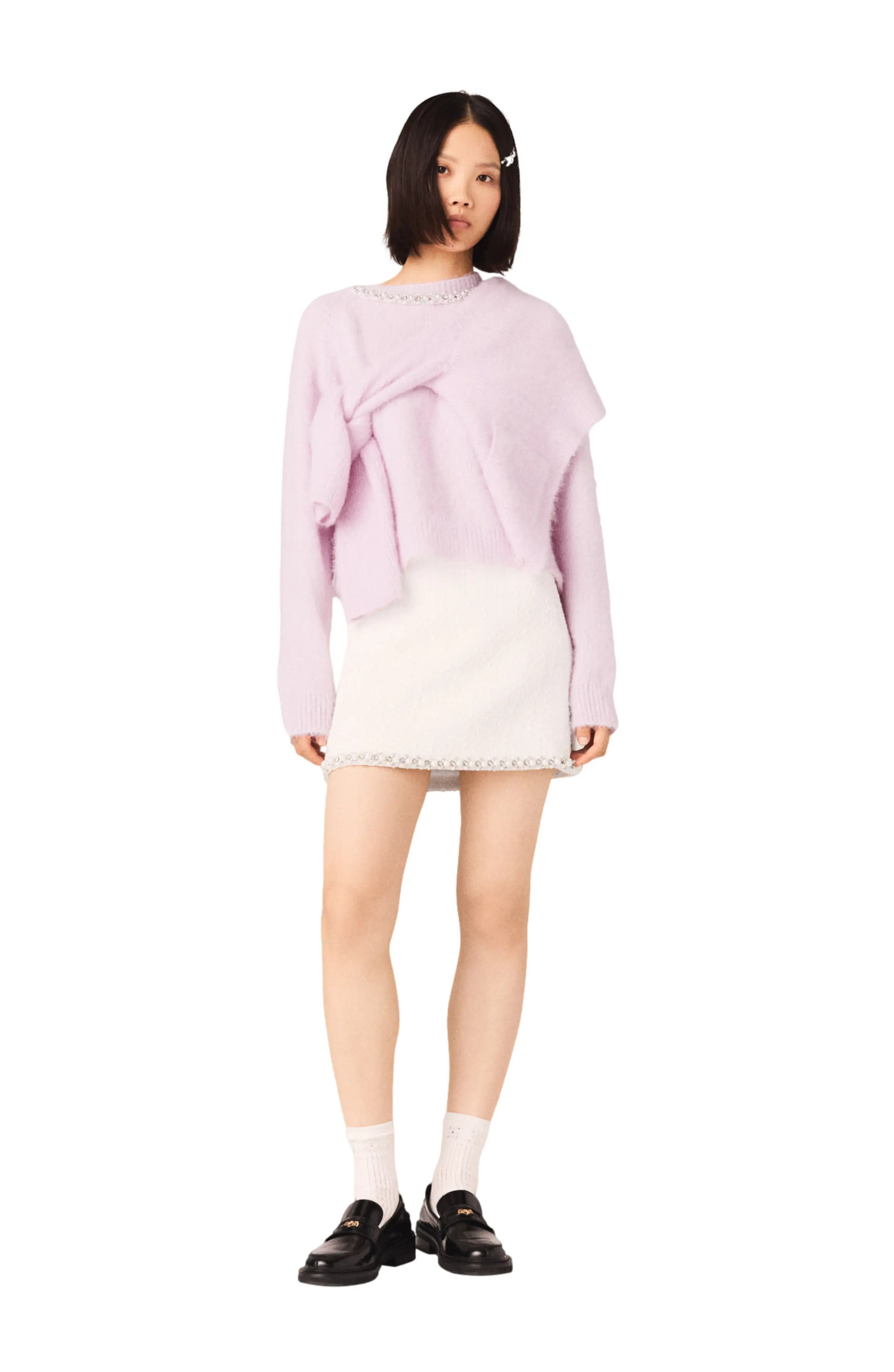 maje Pearl-trim tweed skirt (Women) | Nordstrom | Nordstrom