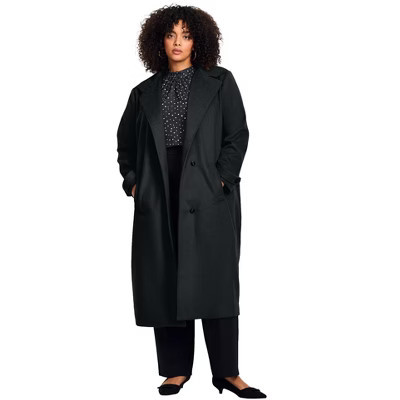 Avenue Funnel Neck Long Coat - 20, Black | Target