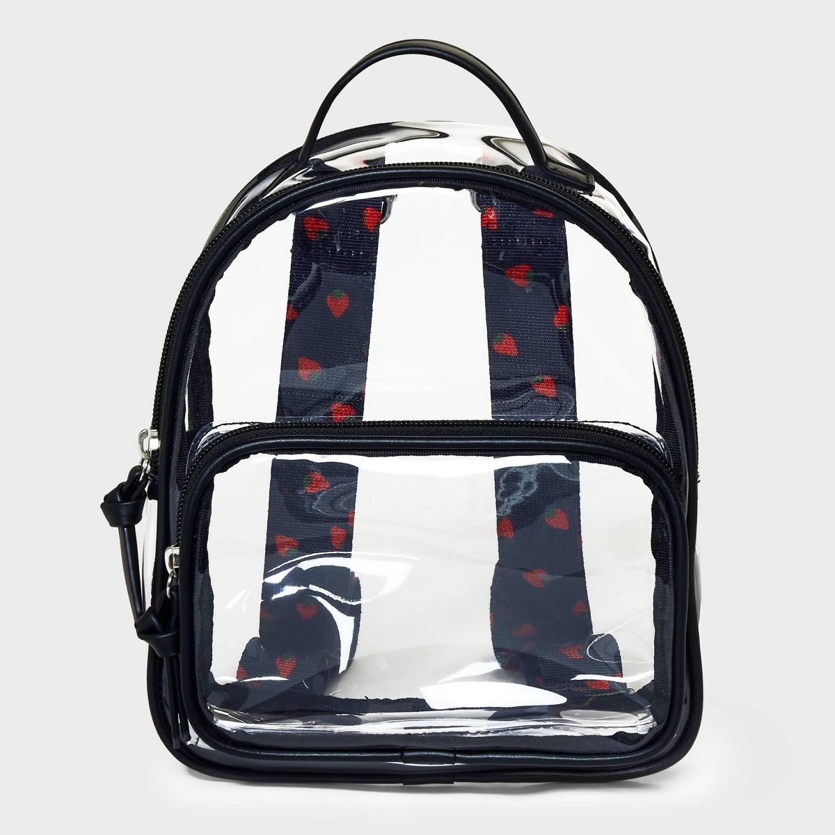 Girls' 8.5' Mini Backpack with Strawberry Straps - art class™ Black/Clear | Target