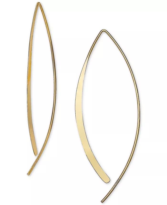 Giani Bernini Polished Threader Earrings in 18k Gold-Plated Sterling Silver, Created for Macy's -... | Macy's
