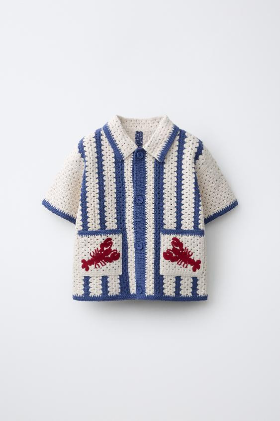 LAGOSTA CROCHET KNIT SHIRT | Zara US