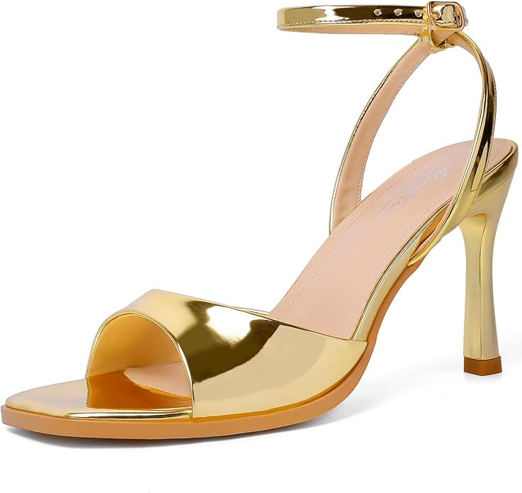 Mostrin Heels for Women Square Open Toe Heeled Sandals Ankle Strap Sexy Peep Toe High Heels for P... | Amazon (US)