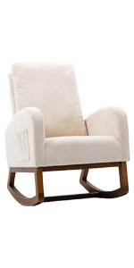 Dolonm Rocking Chair Mid-Century Modern Nursery Rocking Armchair Upholstered Tall Back Accent Glider | Amazon (US)