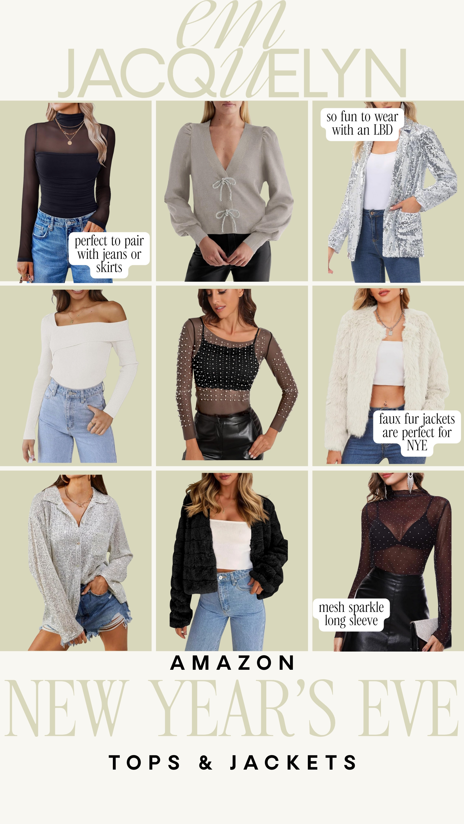 Last minute New Years Eve tops and jackets from Amazon!

Amazon fashion, Amazon NYE, NYE outfits, New Years Outfits, Easy NYE outfit ideas 

 #LTKHoliday #LTKFindsUnder50