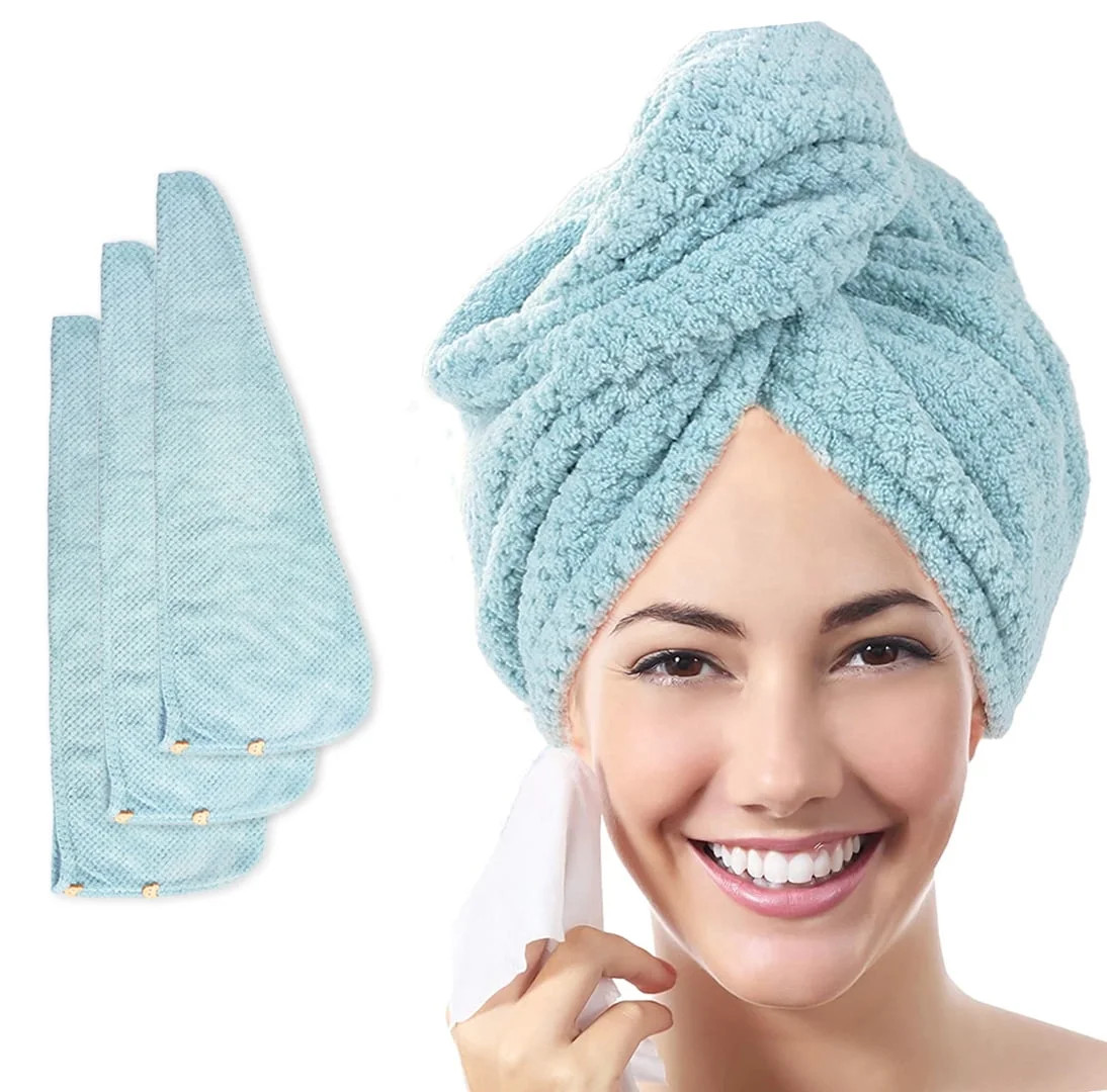 3Pcs Microfiber Hair TowelMicrofiber Hair Towel, MoHern 3Pcs Super Absorbent Quick Hair Drying To... | Walmart (US)