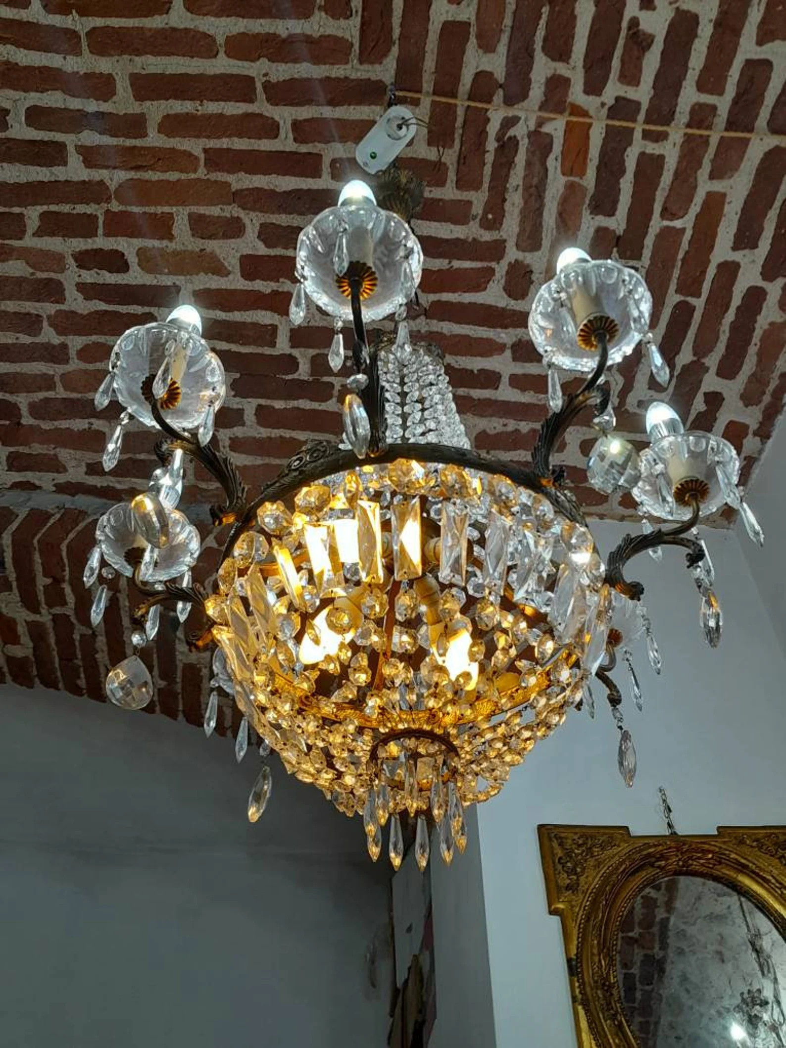 luxury  12 lights EMPIRE style chandelier bronze antique gold and crystal palatial italian vintag... | Etsy (US)