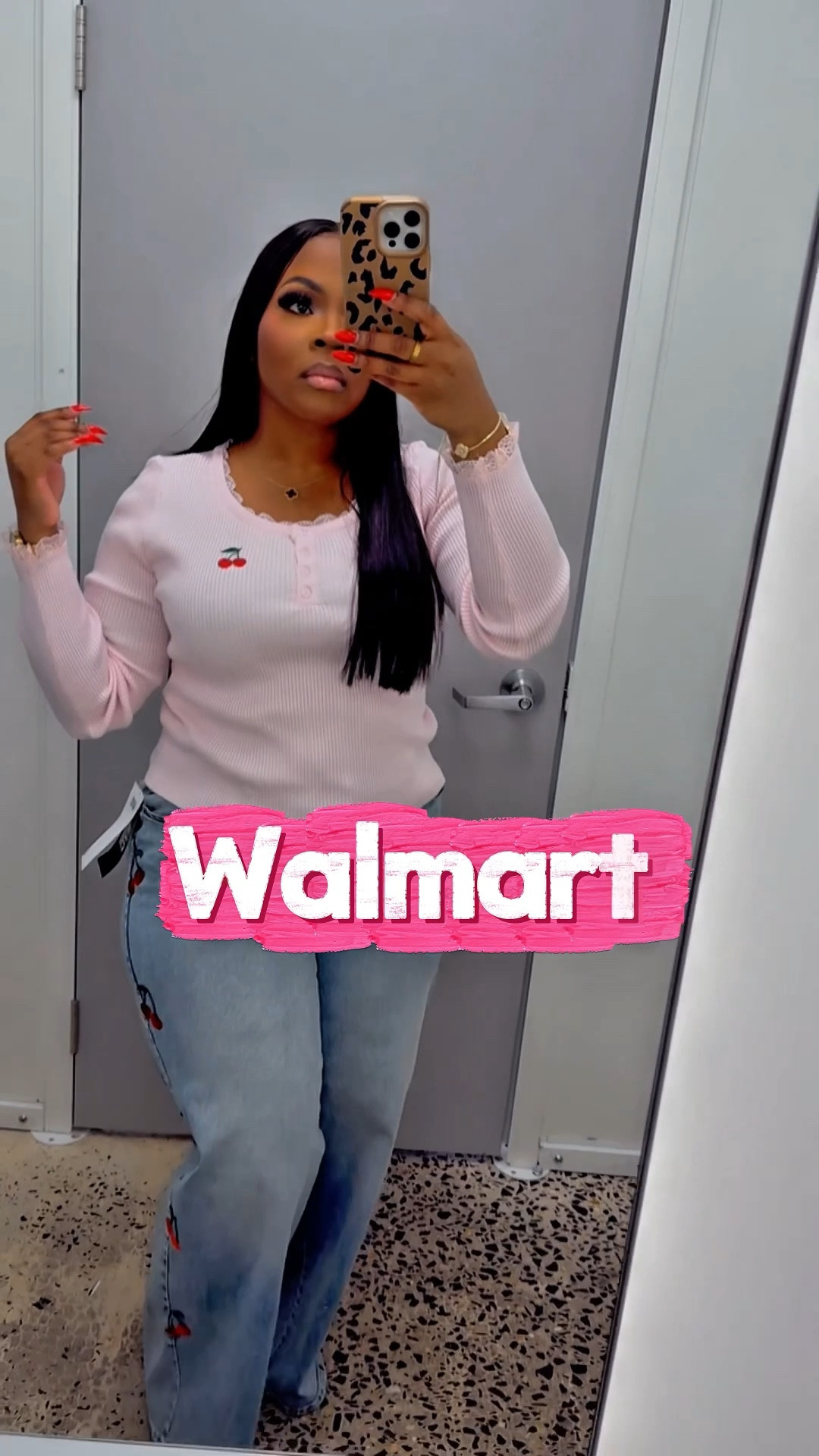 Walmart collection just got a little sweeter with this adorable outfit 🍒 
•5’5 198 wearing 14 jeans/med top. Super stretch you can size down the jeans have tons of stretch. Prefer a size 12 
#walmartfashion

#LTKMidsize #LTKmomlife #LTKootd
