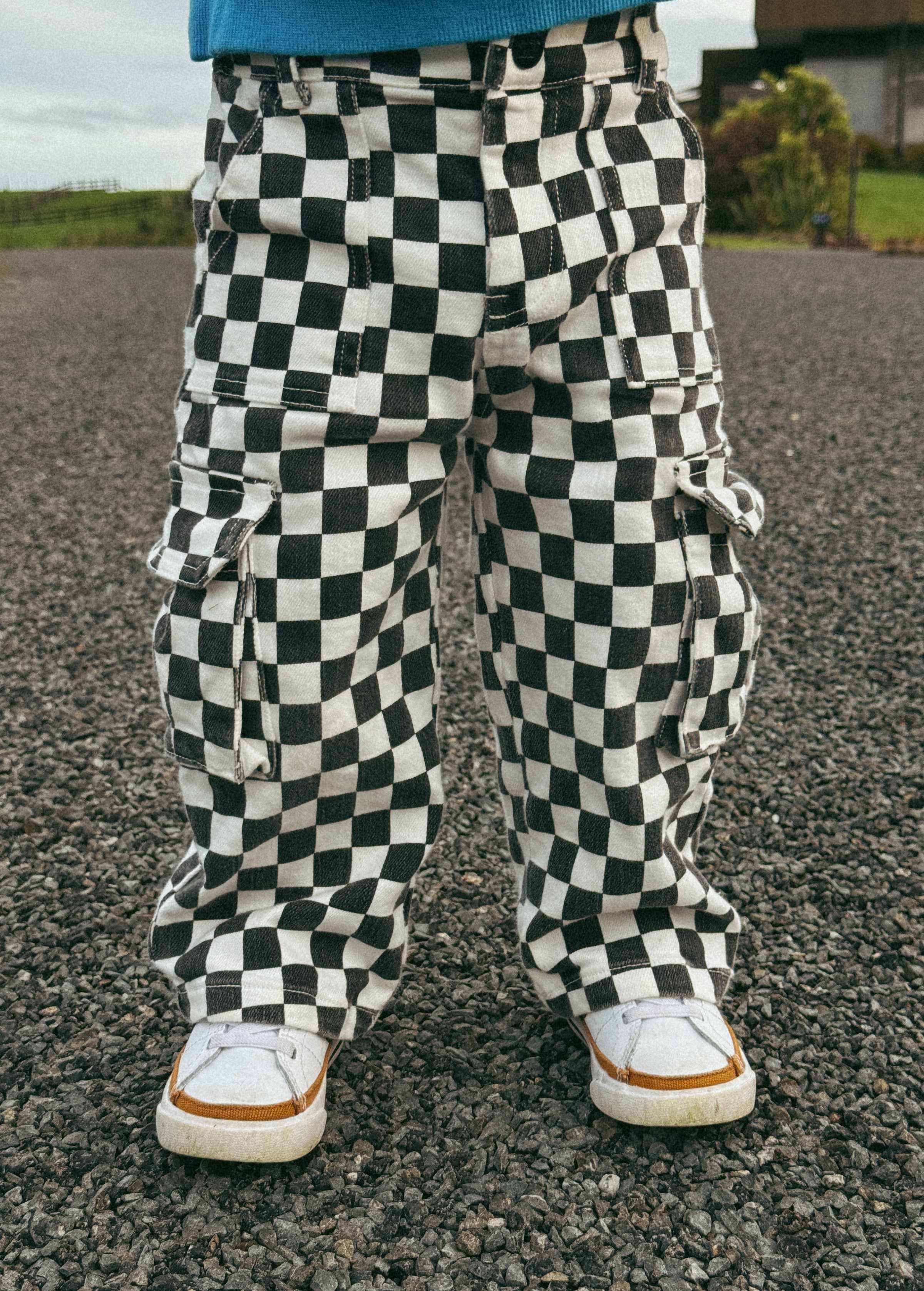 Checkered Baggy Cargo Pants | Little Trouble