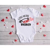 Valentines Day Onesie®, Little Mister Heart Breaker Cute Holiday Baby Onesies®, Bodysuit | Etsy (US)