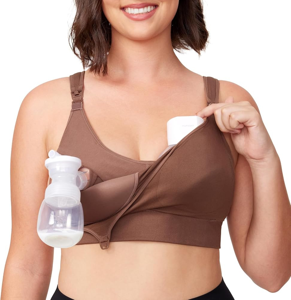 Momcozy Pumping Bra Hands Free, All-in-One Nursing Bras for Breastfeeding & Pumping, Fixed Paddin... | Amazon (US)