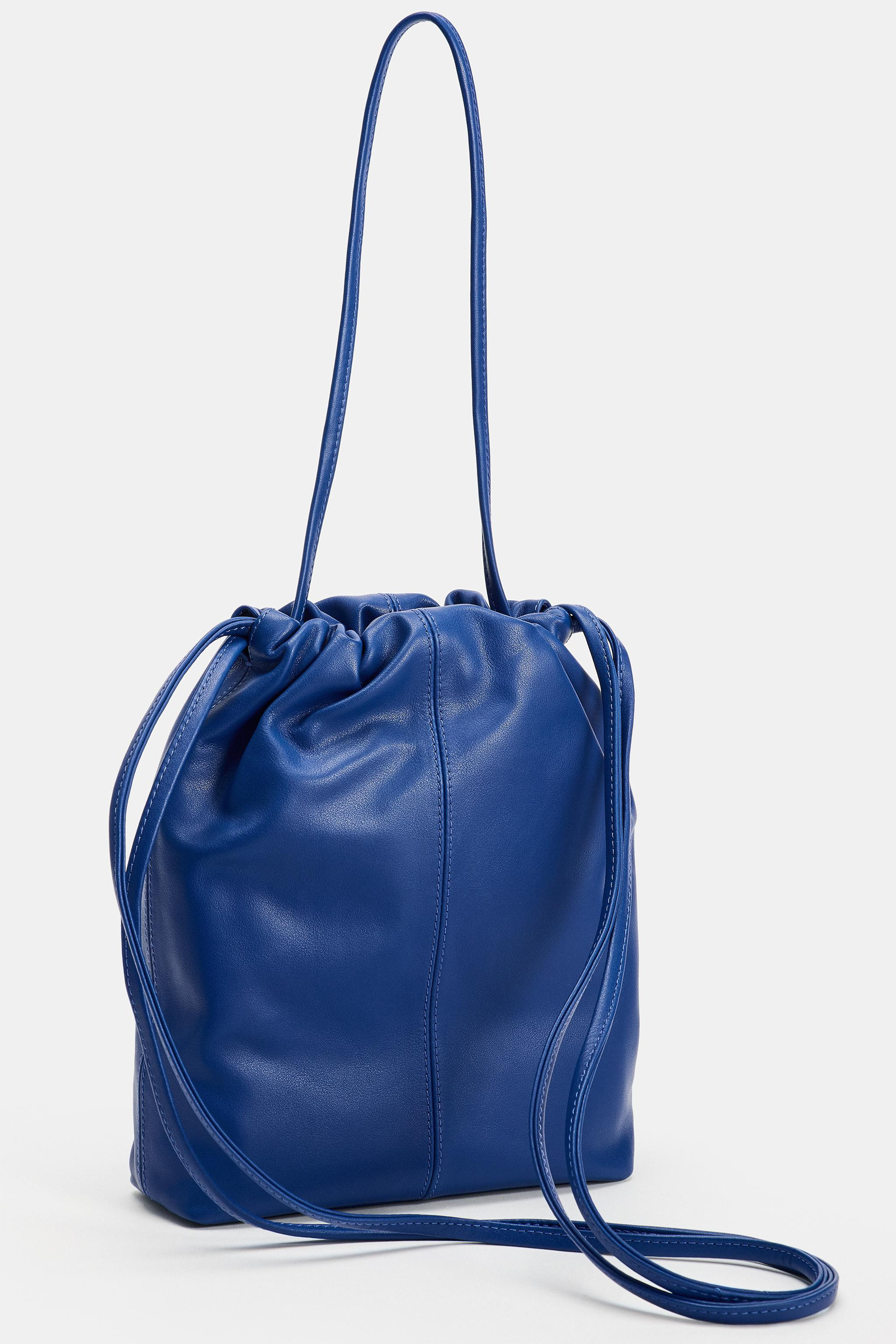 LEATHER DRAWSTRING CROSSBODY BAG | Zara US