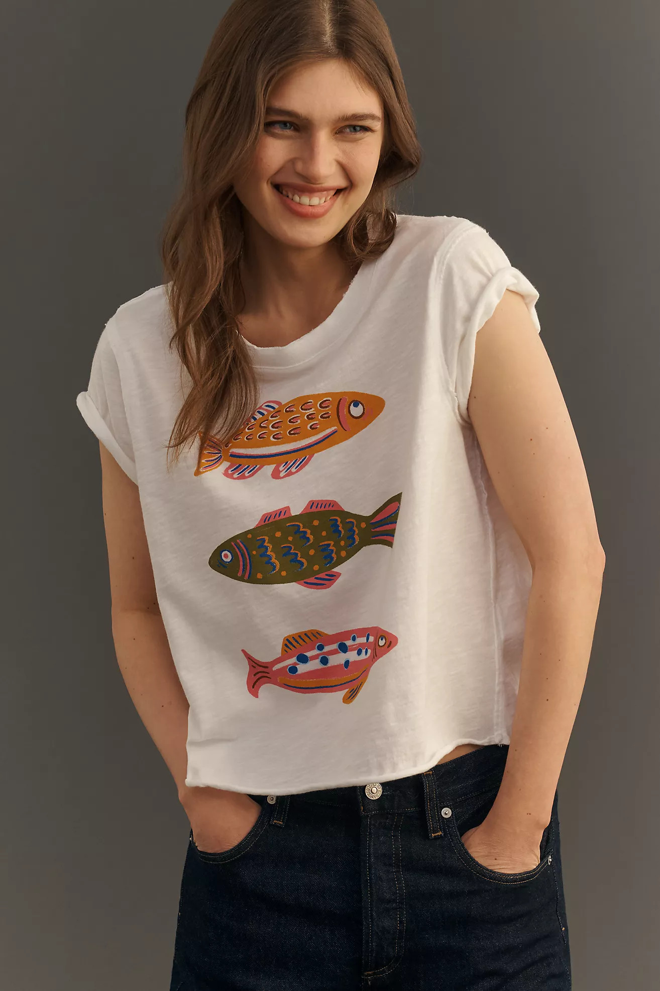 Maeve Cotton Fish Graphic Tee | Anthropologie (US)
