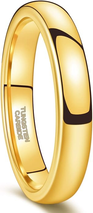 Greenpod 2mm 4mm 6mm Tungsten Wedding Bands Ring for Women Men Rose Gold/Silver/Gold/Black Polish... | Amazon (US)