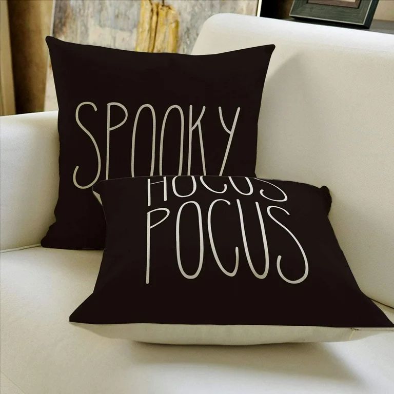 AVOIN colorlife Halloween Pillow Cover, 18 x 18 inch Square Black Spooky Hocus Pocus Cushion Case... | Walmart (US)