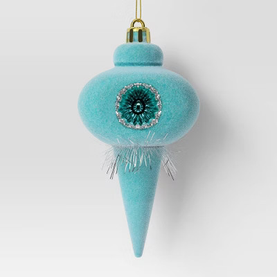 Christmas Flocking Ornament with Reflector Aqua - Wondershop™ | Target