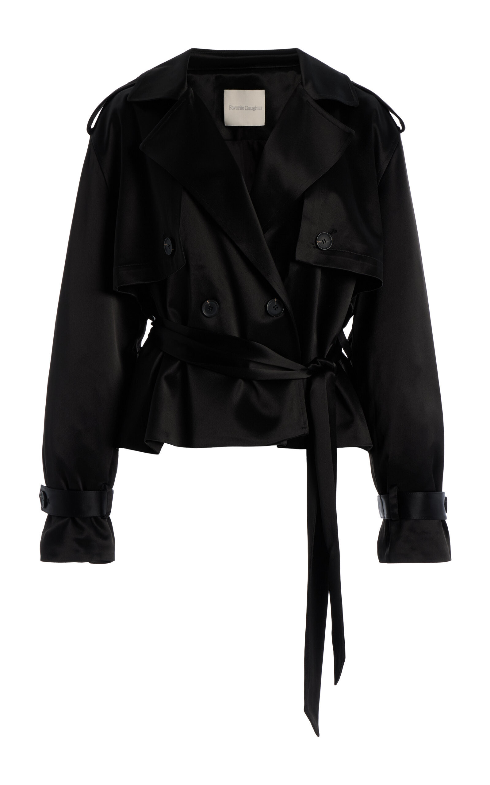 Favorite Daughter - Exclusive Cropped Trench Coat - Black - L - Moda Operandi | Moda Operandi (Global)