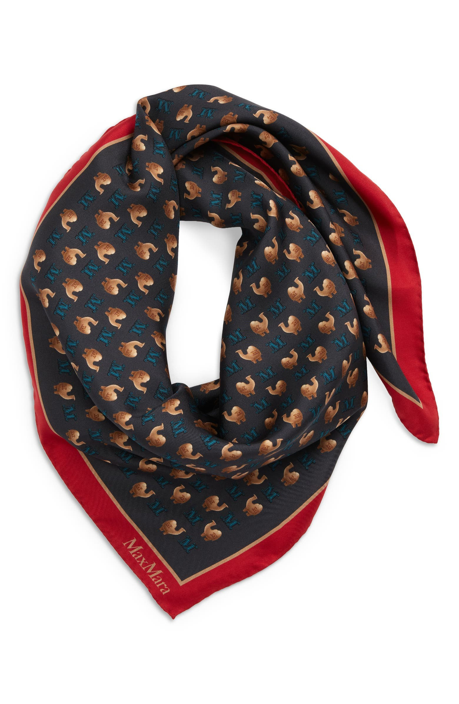 Velia Logo Silk Twill Scarf | Nordstrom