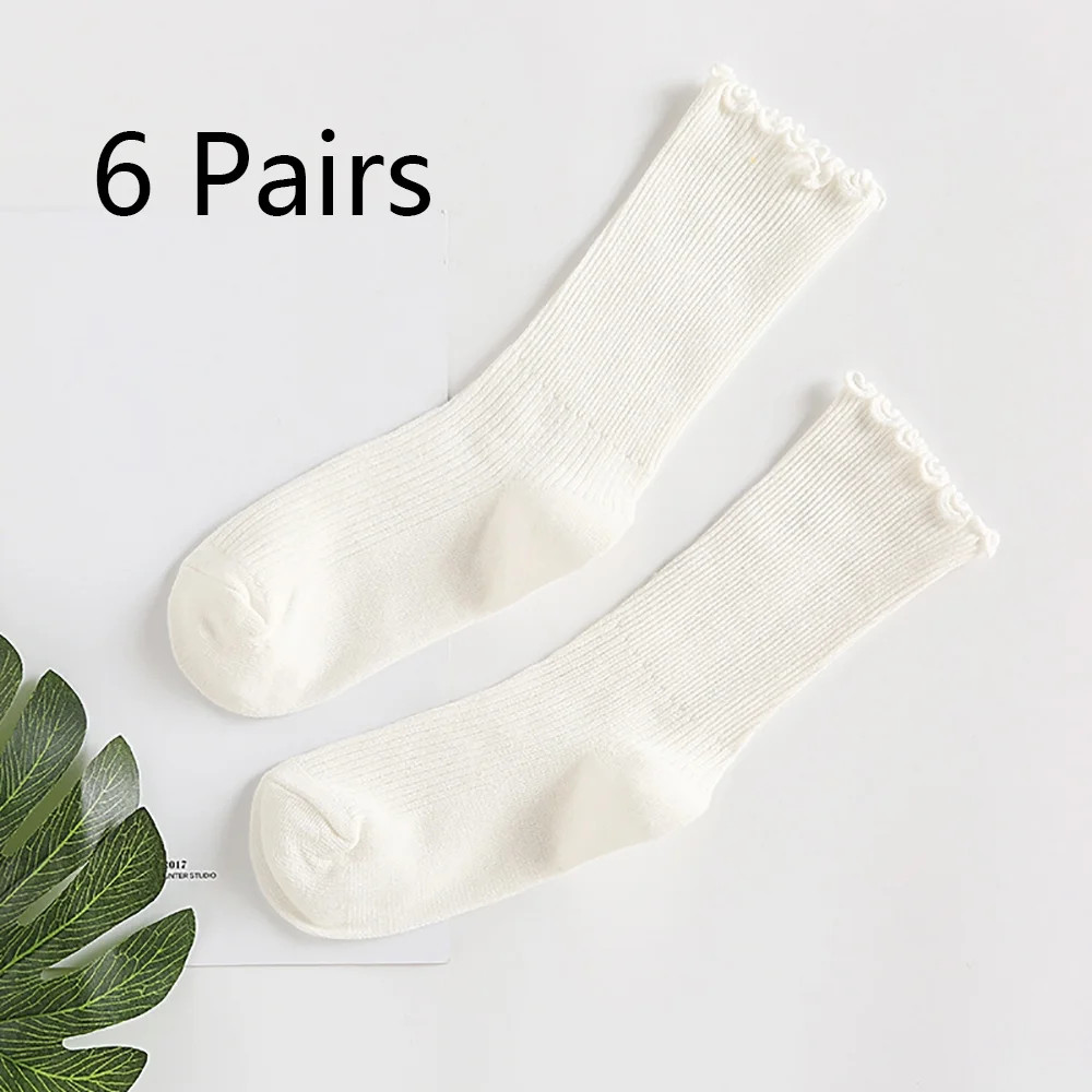 Joefnel Womens Socks, Ruffle Turn-Cuff Casual Ankle Socks Breathable Cool Knit Cotton Lettuce Cre... | Walmart (US)