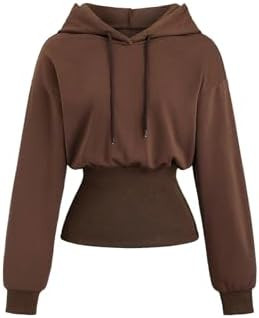 SHENHE Women's Long Sleeve Hoodie Pullover Cinched Waist Casual Workout Sports Sweatshirt | Amazon (US)