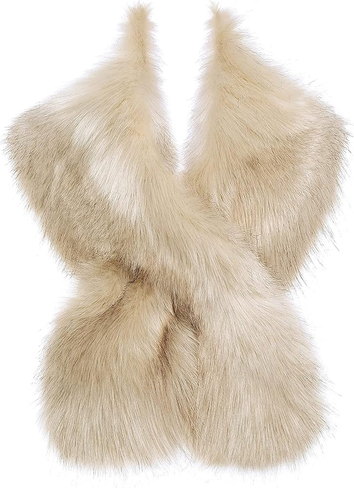 BABEYOND Faux Fur Shawl Faux Fur Collar Fur Wraps | Amazon (US)