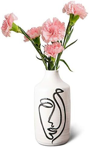 Minimalist Floral Abstract Face Vase, Decorative Flower Ceramic Vase for Living Room Home Decoration | Amazon (US)
