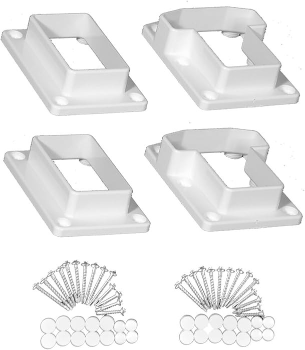 Weatherables Straight Vinyl Railing Brackets – Straight Porch and Deck Railing Bracket Set, Top... | Amazon (US)